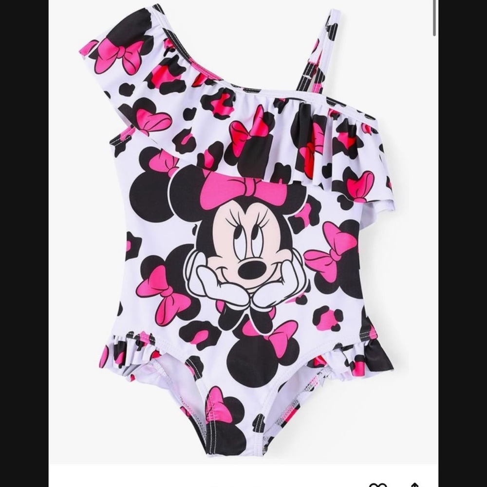 Disney Minnie Mouse Pink and White Bodysuit